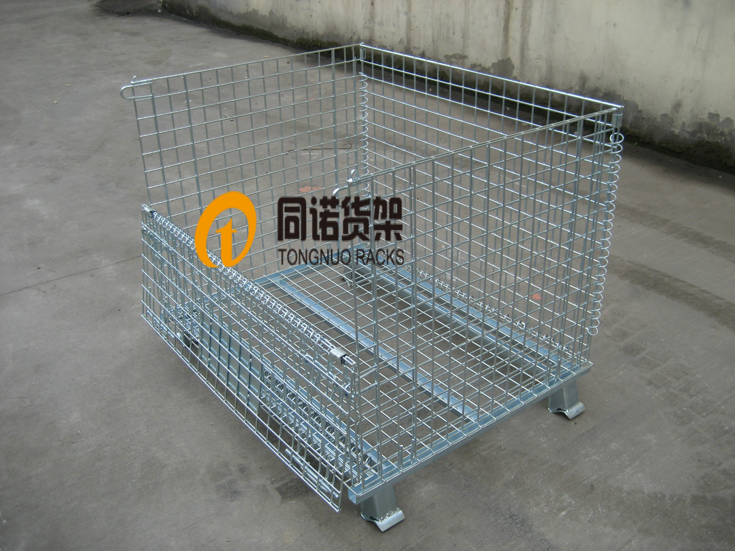 Wire Mesh Cage,Collapsible & Stackable Wire Mesh Containers,Metal Galvanized Wire Mesh Storage Cage