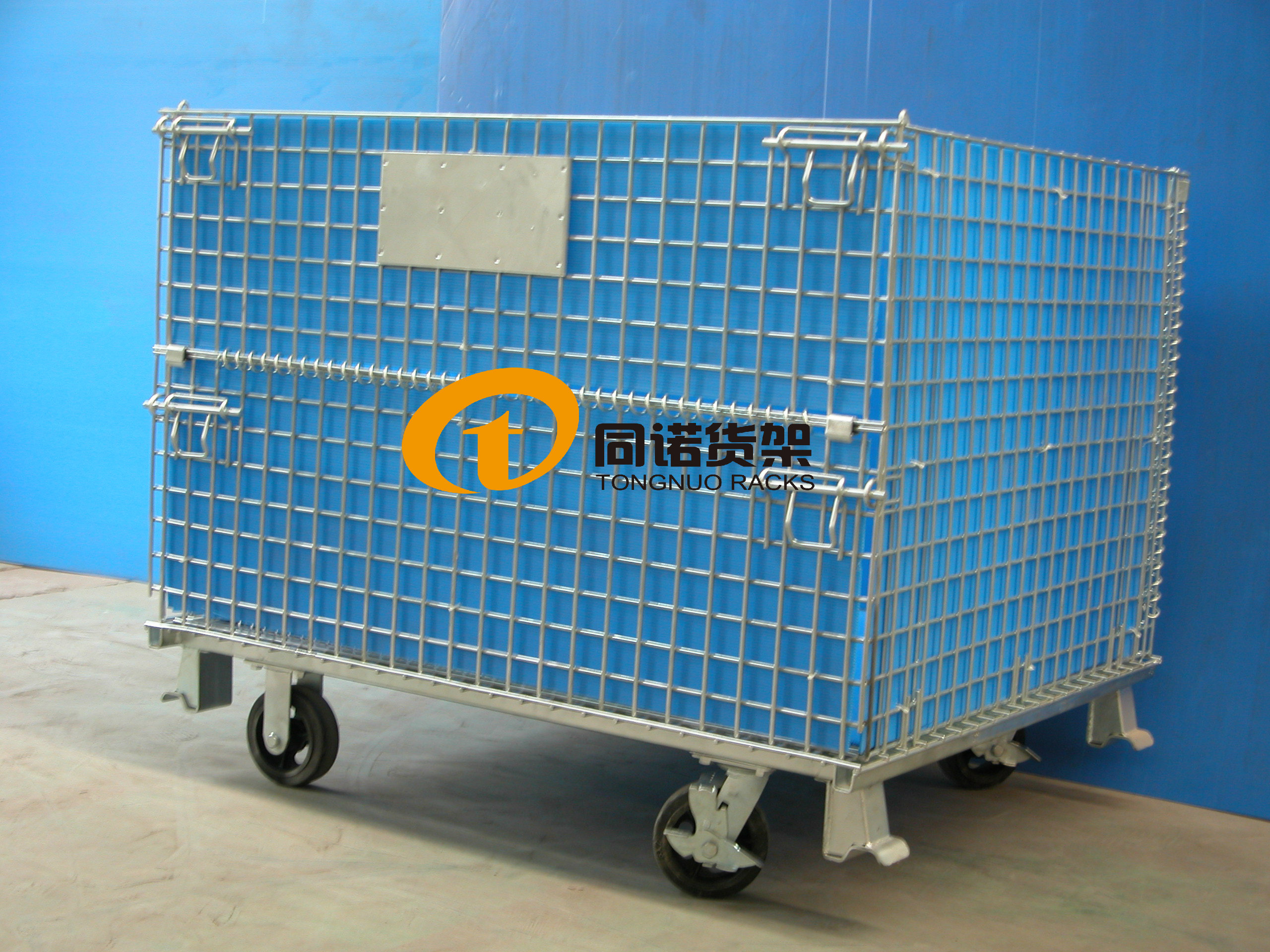 Wire Mesh Cage,Collapsible & Stackable Wire Mesh Containers,Metal Galvanized Wire Mesh Storage Cage